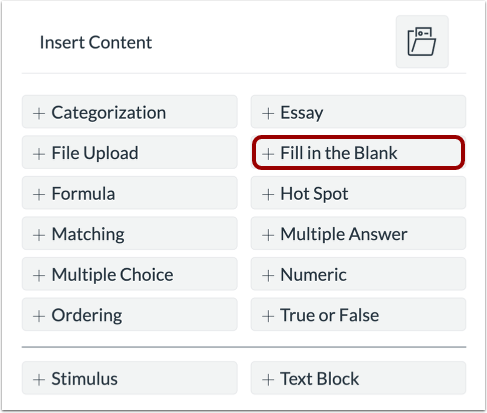 Add Fill in the Blank Question