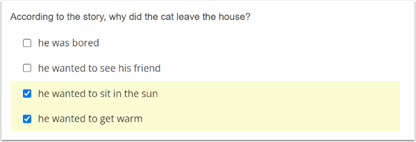 Multiple Choice Multiple Answers
