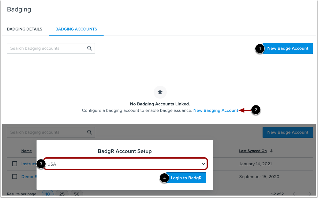 Add New Badge Account