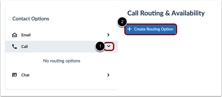 Create Call Routing Option