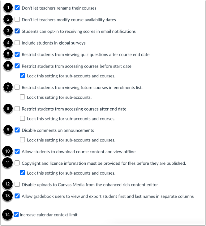 View Restriction Settings