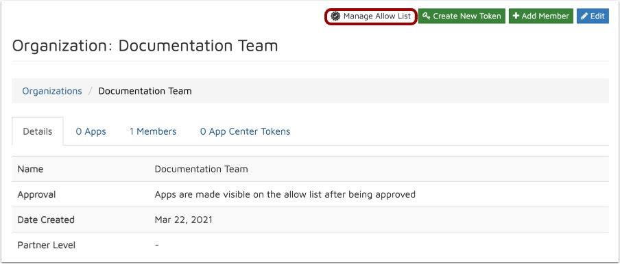 Manage Allow List