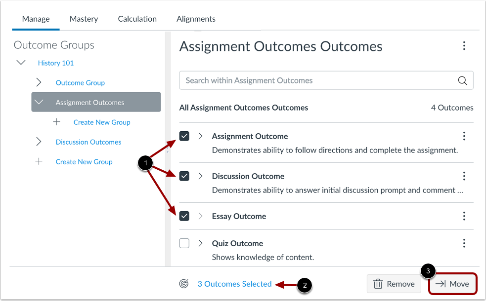 Move Multiple Outcomes