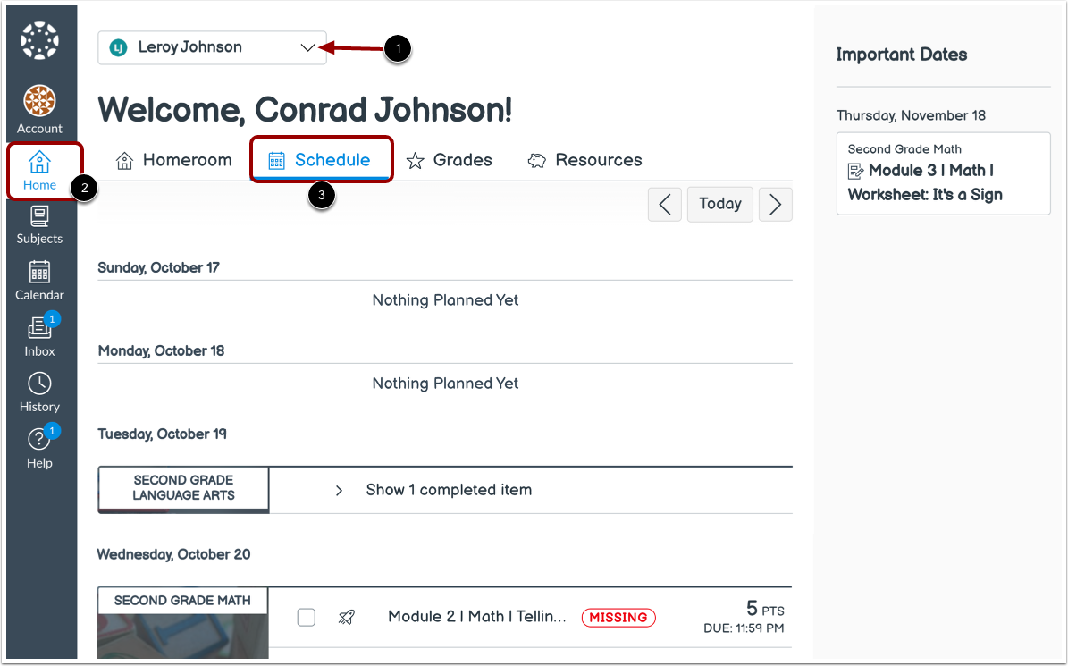 Open Homeroom Schedule