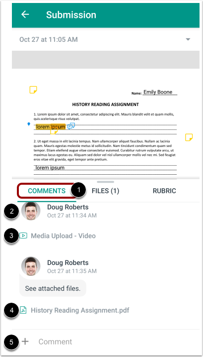 View Submission Comments