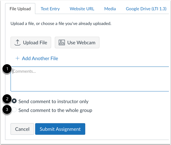 Select Comment Option