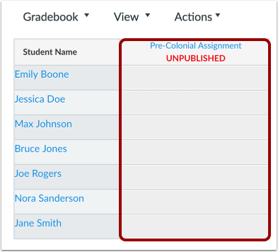 View Unpublished Assignment