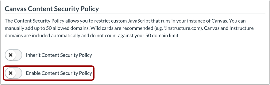 Disable Content Security Policy