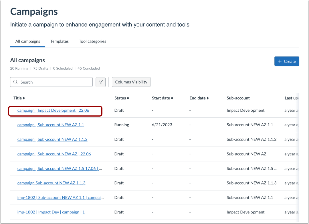 View Individual Campaign