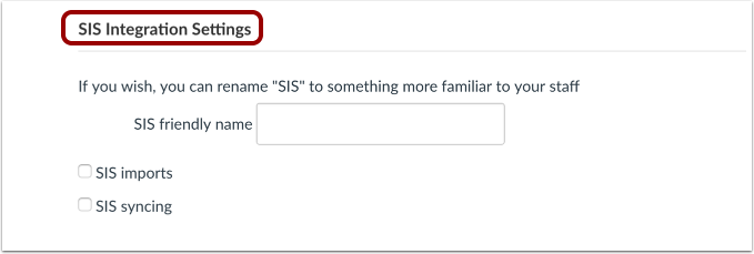 View SIS Integration Settings