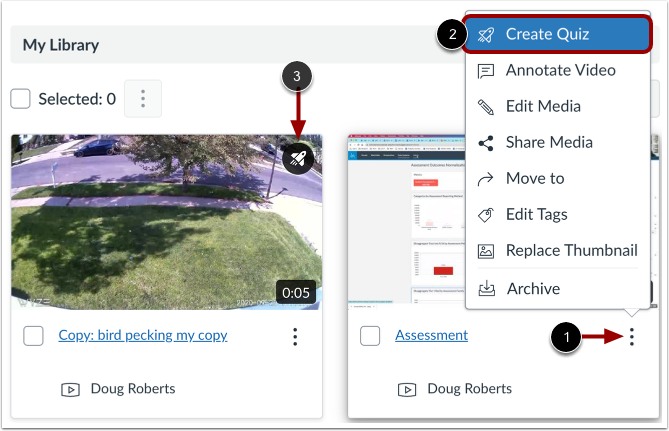 View Media to Create Quiz