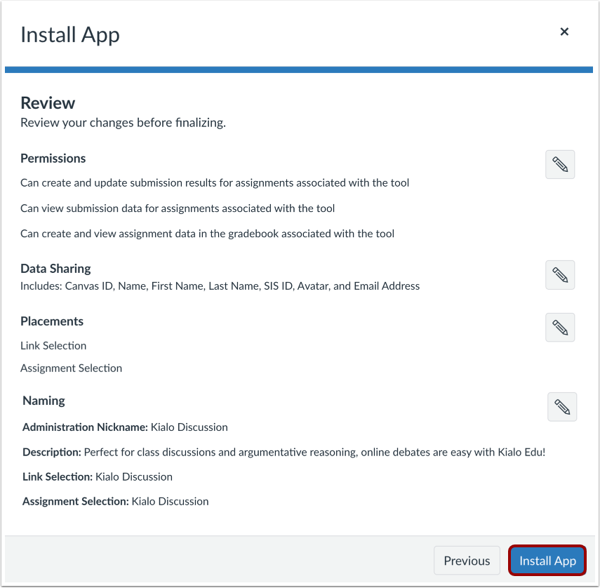 Review and Install App