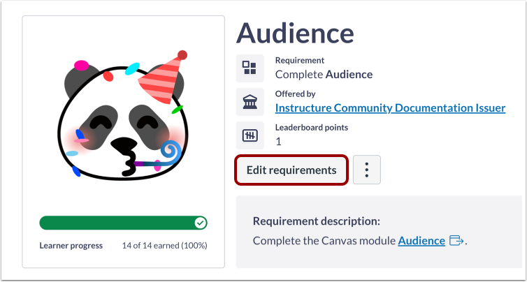 Edit Badge Requirements
