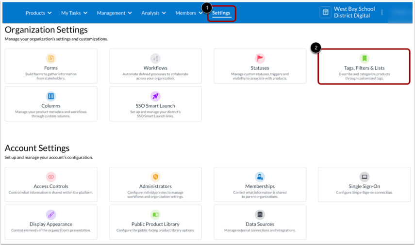 Open Tags, Filters & Lists