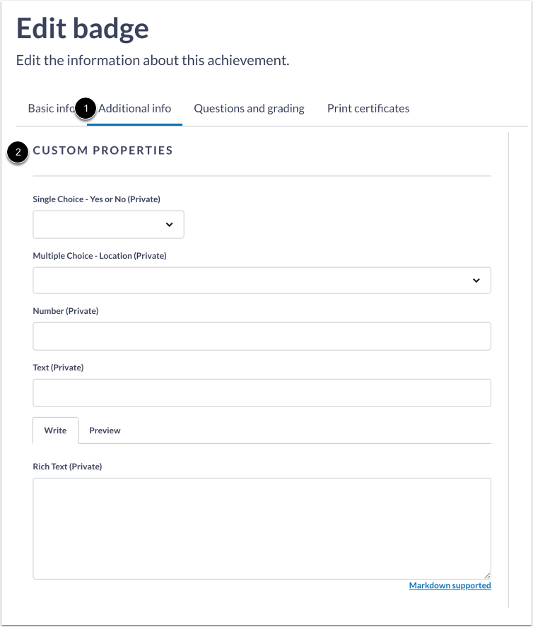 Add Custom Badge Property to Existing Badge