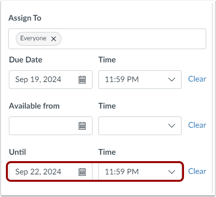 Allow Late Submissions