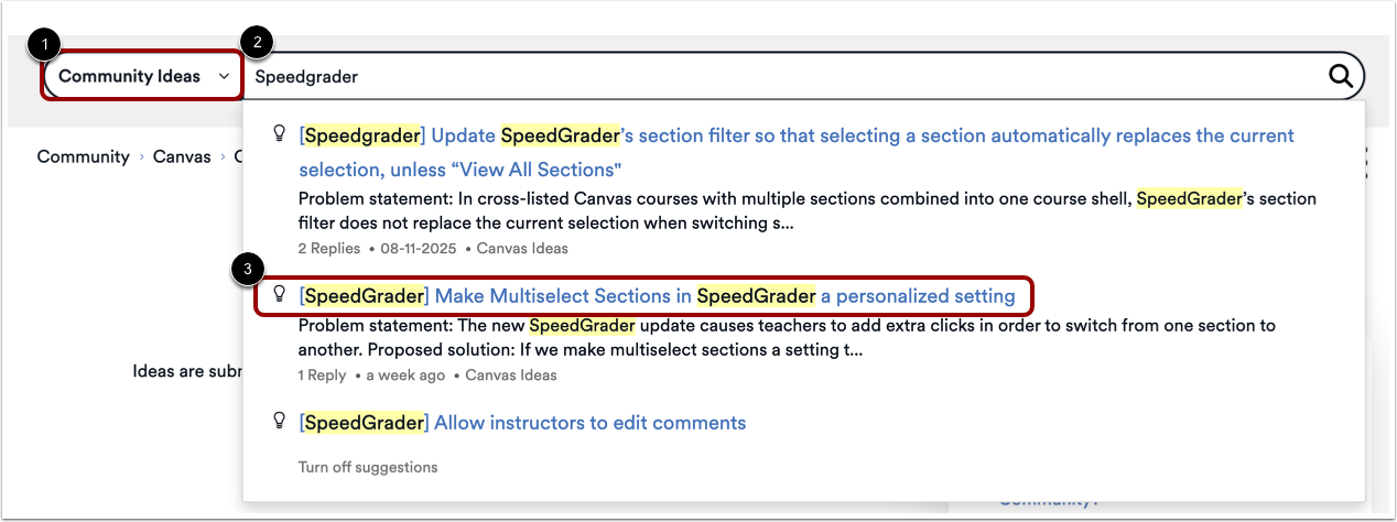 Search Existing Feature Ideas