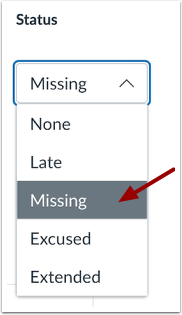 Select Missing Status