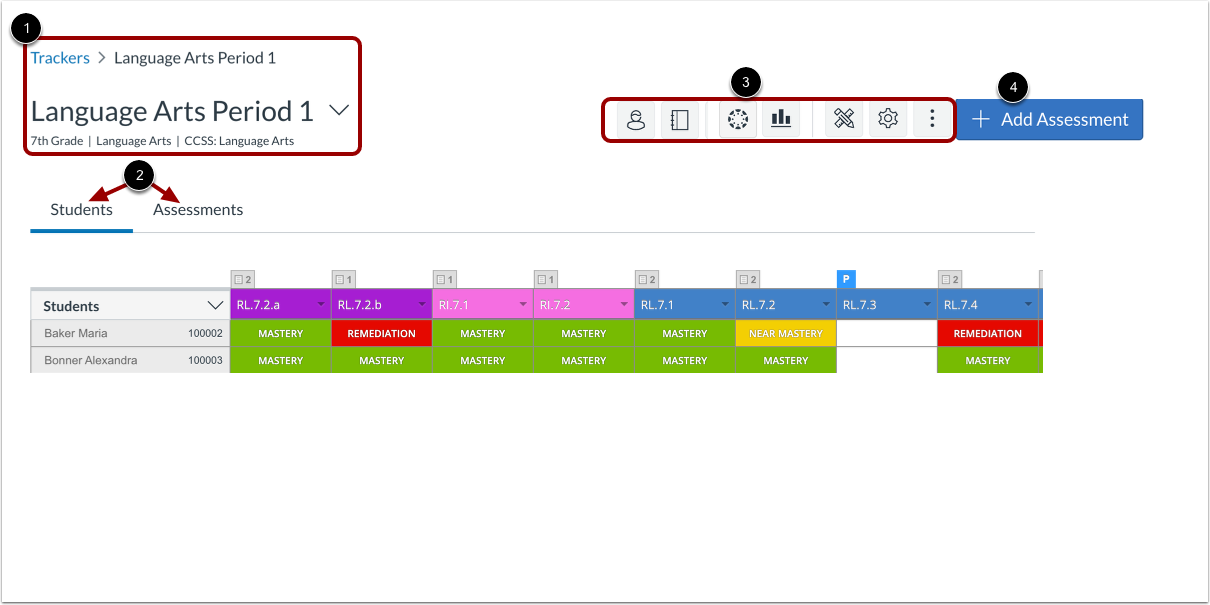 View Students and Standards