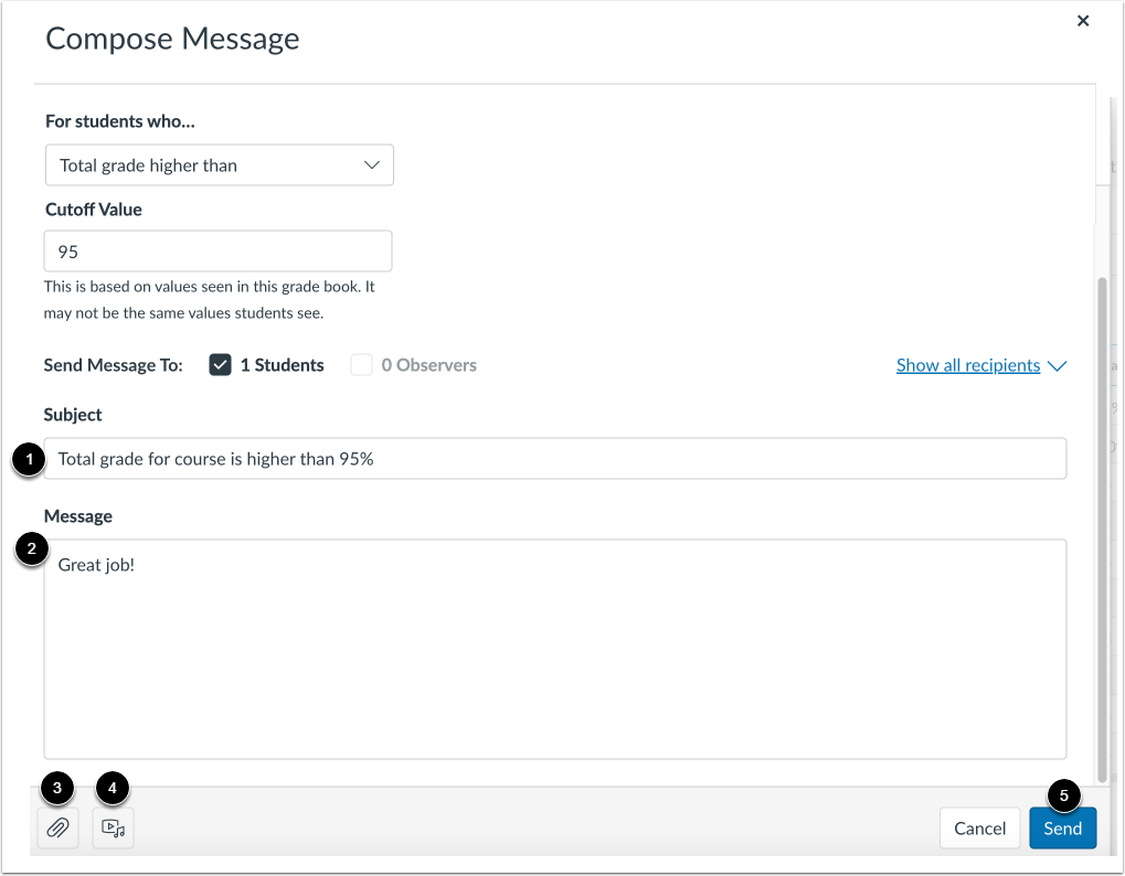 Enter Message Details