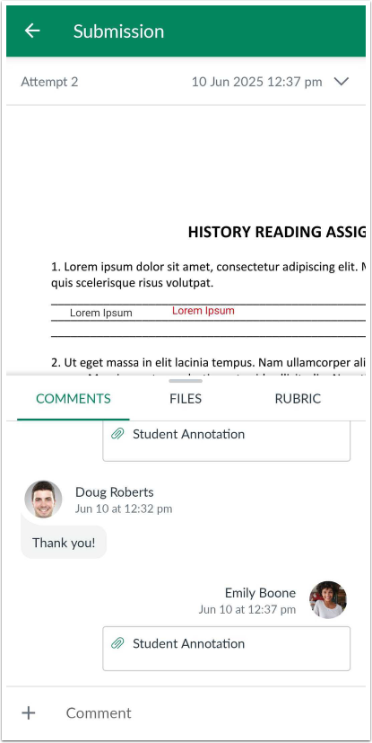 View Annotation Comments