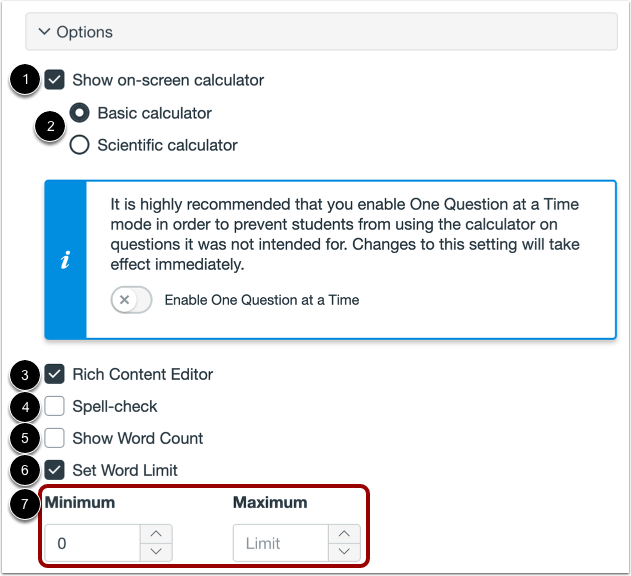 Set Question Options