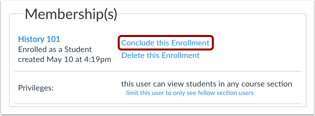 Conclude Enrollment