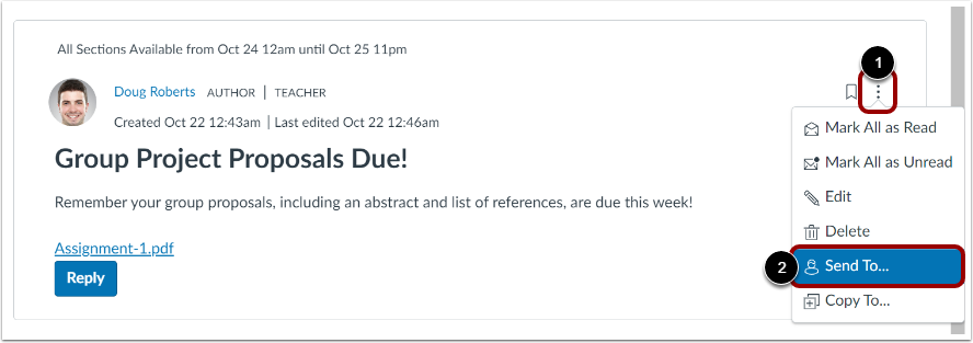 Open Announcement Options