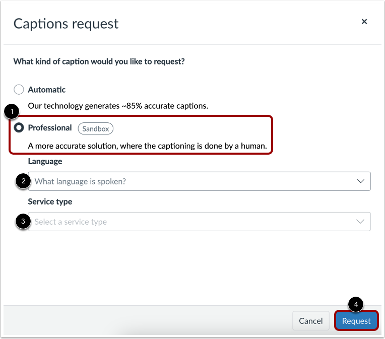 Request Professional Captions