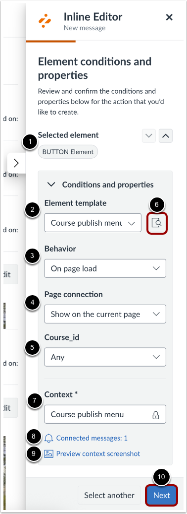 Add Element Conditions and Properties