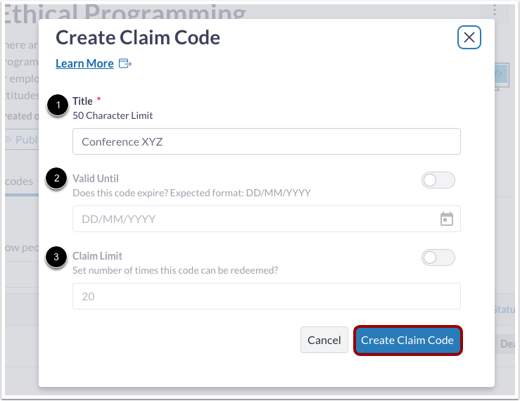Awarding and claiming a badge using QR and claim codes - Instructure ...