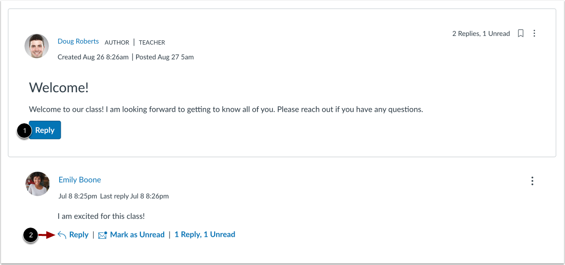 Reply to Announcement