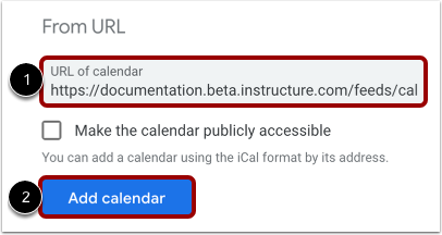 Add Calendar by URL