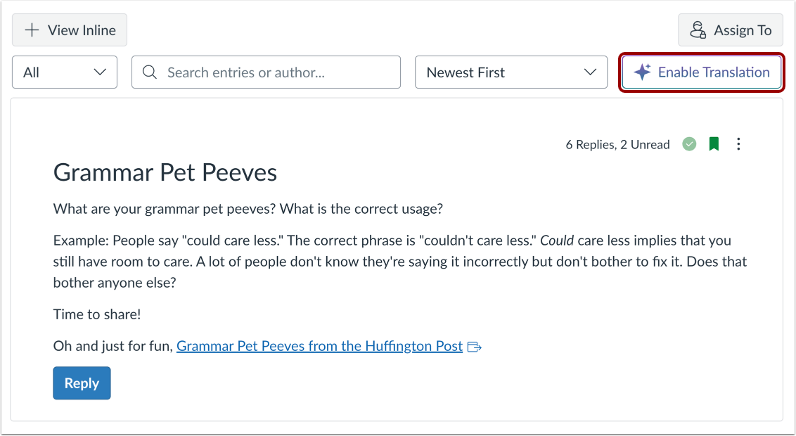 Open Translate Button