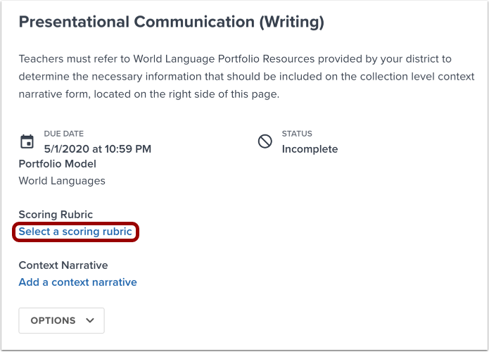 Select Scoring Rubric
