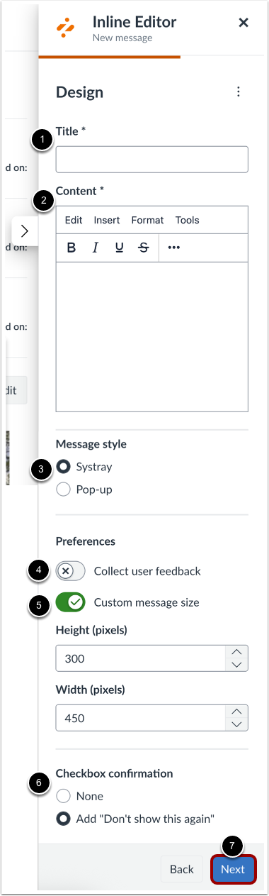 Add Message Design Details