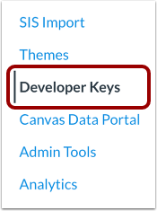 Open Developer Keys