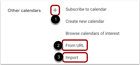 Add Other Calendars
