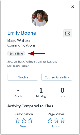 View Student Tag in the Student Details Tray