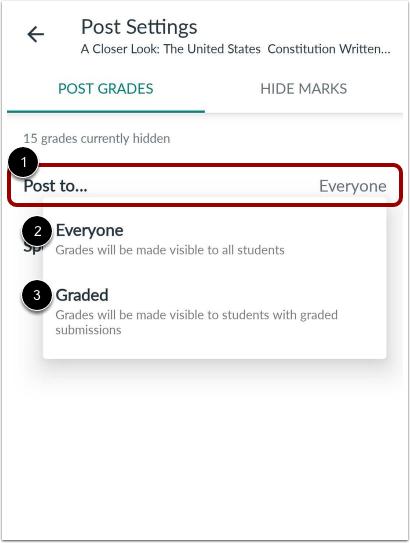 Select Posting Option