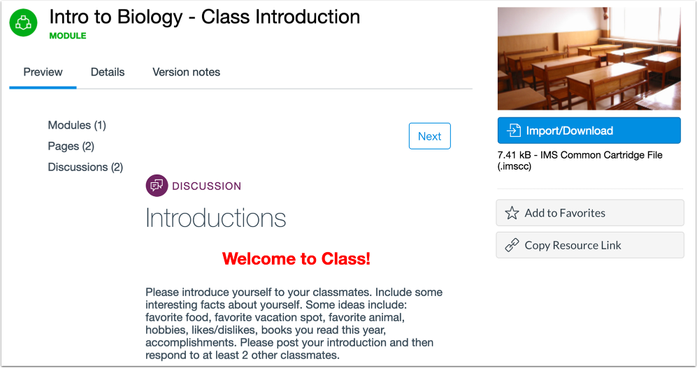 Preview Module Content