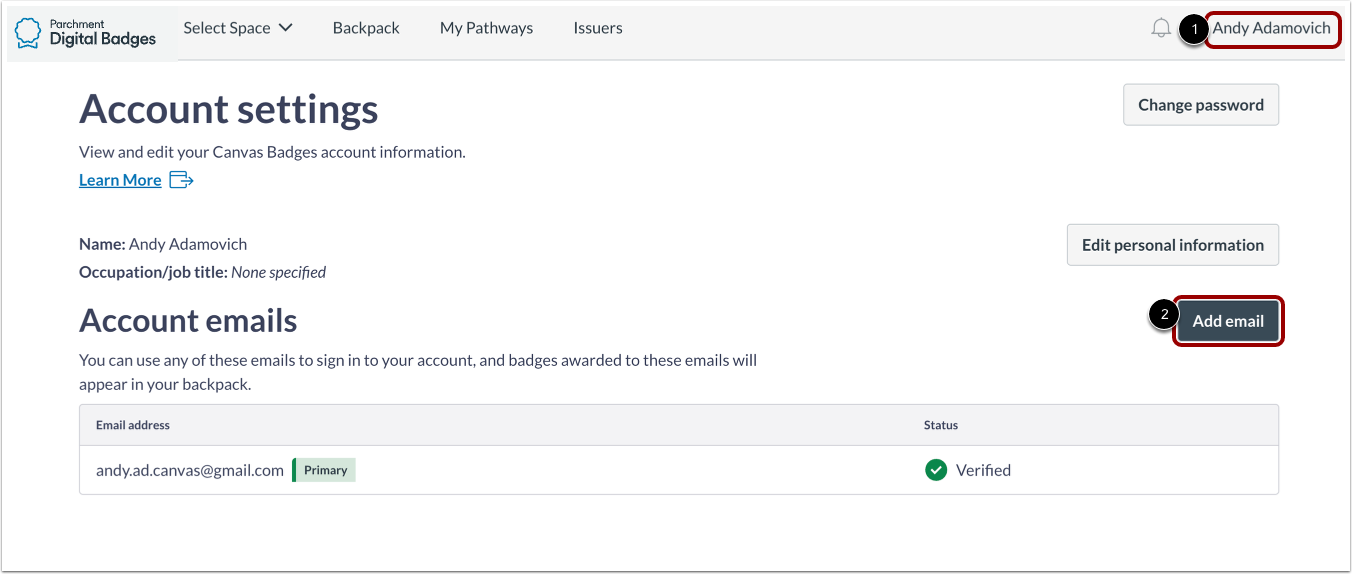 Adding an additional email address