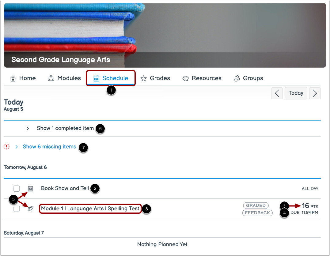 View Subject Schedule