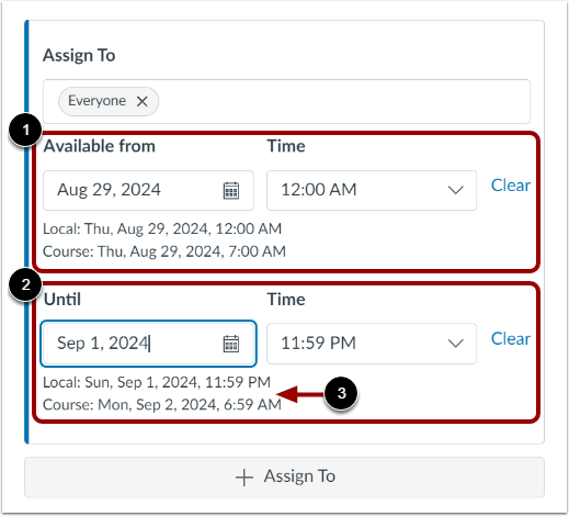 Enter Availability Dates