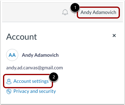 Open Account Settings