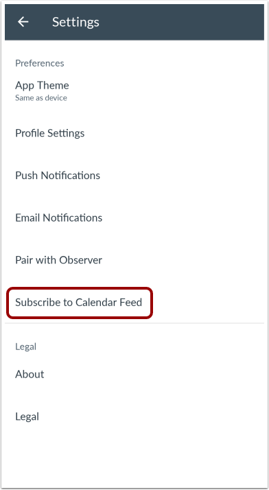 Subscribe to Calendar Feed