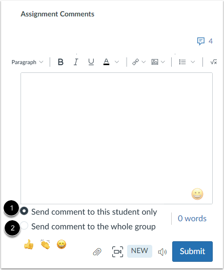 Group Comment Options