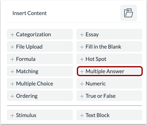 Add Multiple Answer Question