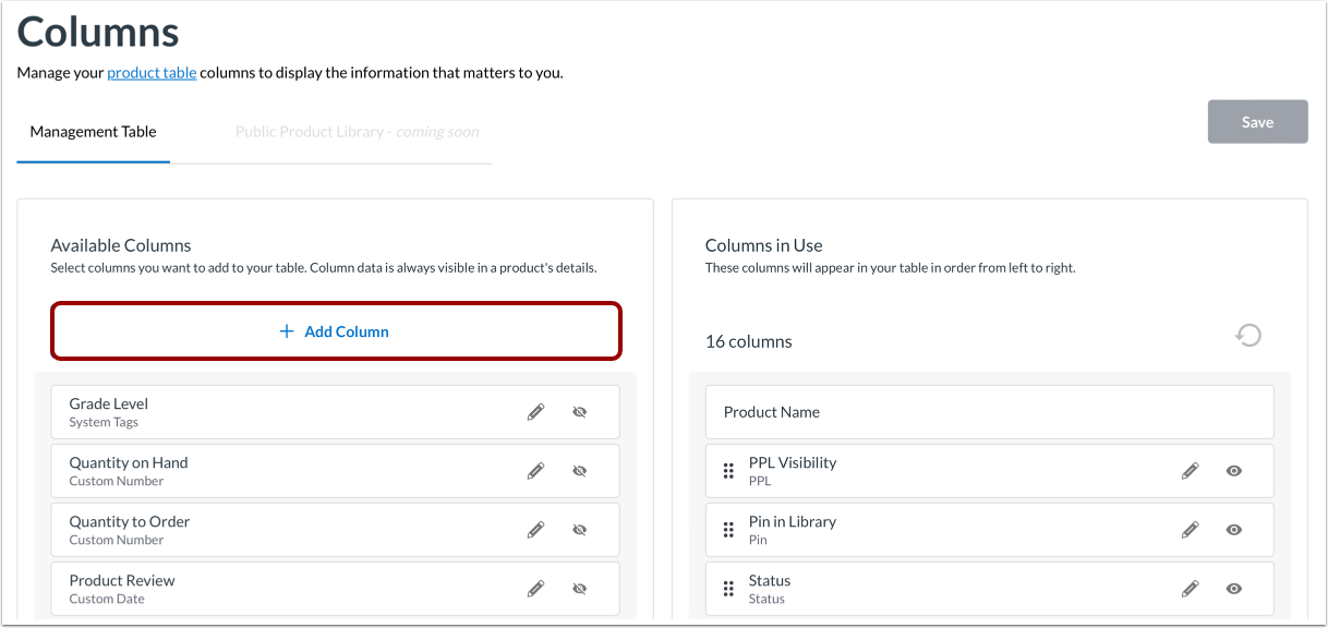 Create Custom Column