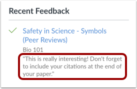 View Recent Feedback